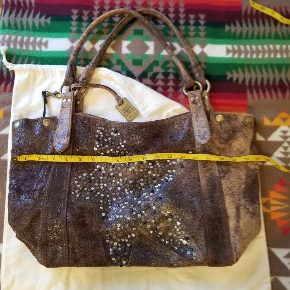 Frye Deborah Studded Star Distressed Handbag - Picture 11 of 16